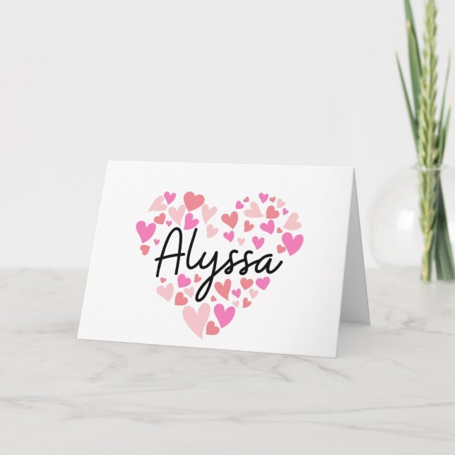 I love Alyssa - hearts for Alyssa Note Card (Front)