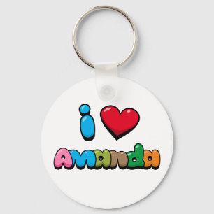 I Love Amanda Keychain