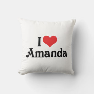 I Love Amanda Throw Pillow