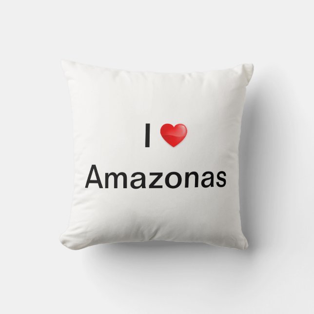 I love Amazonas Throw Pillow (Front)