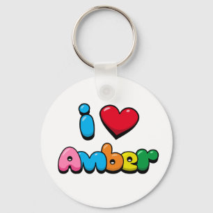 I Love Amber Keychain