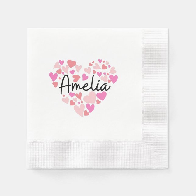 I love Amelia Napkin (Front)