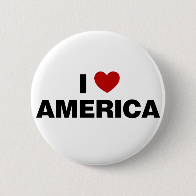 I Love America 2 Inch Round Button (Front)
