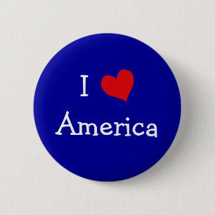 I Love America 2 Inch Round Button