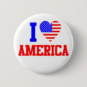 I Love America 2 Inch Round Button