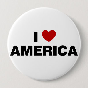 I Love America 4 Inch Round Button