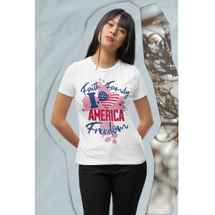I Love America 4 juillet T-shirt féminin