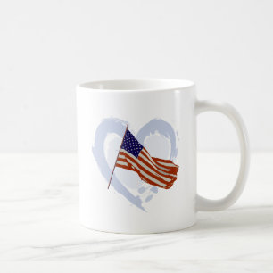 I love America - American Flag Coffee Mug