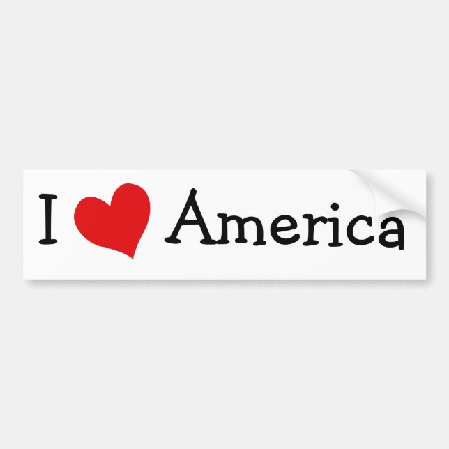 I Love America Bumper Sticker (Front)