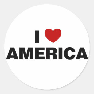 I Love America Classic Round Sticker