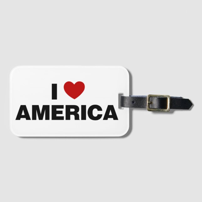 I Love America Luggage Tag (Front Horizontal)