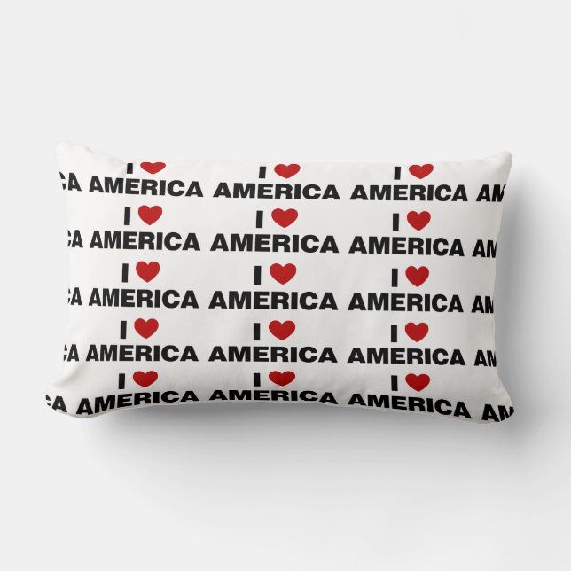 I Love America Lumbar Pillow (Front)