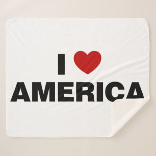 I Love America Sherpa Blanket