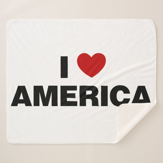 I Love America Sherpa Blanket (Front (Horizontal))
