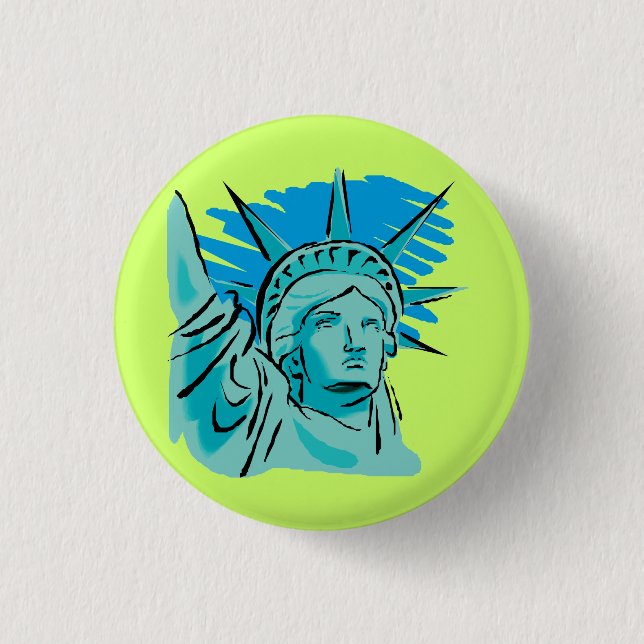 I Love America - Statue Of Liberty New York USA 1 Inch Round Button (Front)