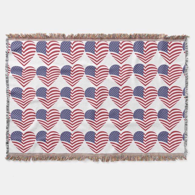 I LOVE AMERICA THROW BLANKET (Front)