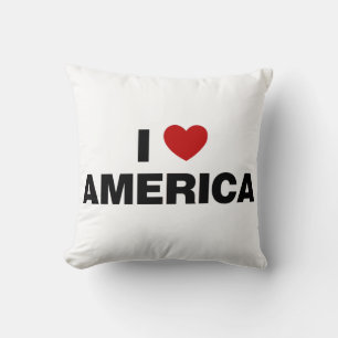 I Love America Throw Pillow