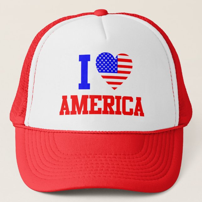 I Love America Trucker Hat (Front)