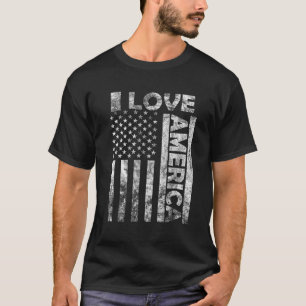 i love america USA flag 4th july independence day T-Shirt
