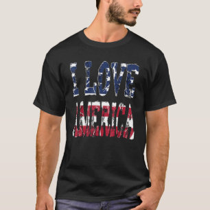 I Love America USA Flag Men Women Patriotic 4th of T-Shirt