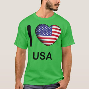 I Love America USA Flag My Home My Country 15 T-Shirt