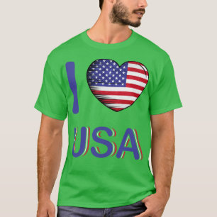 I Love America USA Flag My Home My Country 18 T-Shirt