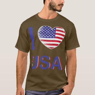 I Love America USA Flag My Home My Country 19 T-Shirt