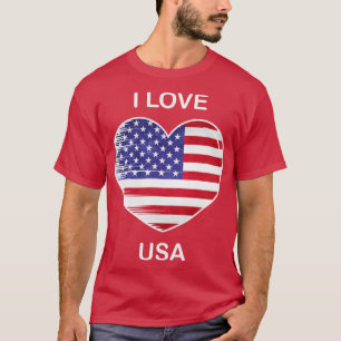 I Love America USA Flag My Home My Country 2 T-Shirt