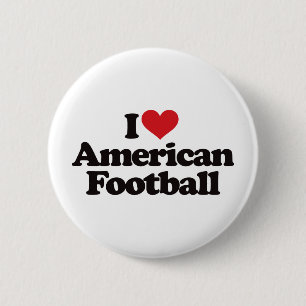 I Love American Football 2 Inch Round Button