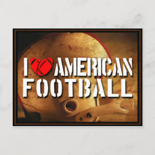 I Love American Football Postcard
