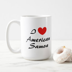I Love American Samoa Heart Typography Coffee Mug