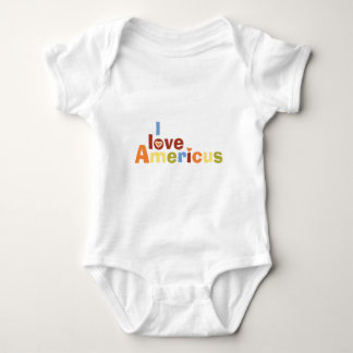 I love Americus MultiColor Baby Bodysuit