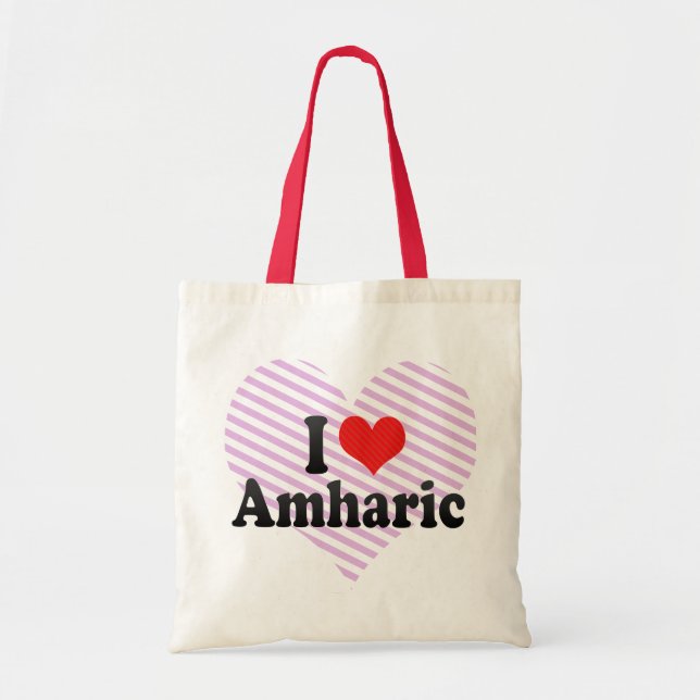 I Love Amharic Tote Bag (Front)