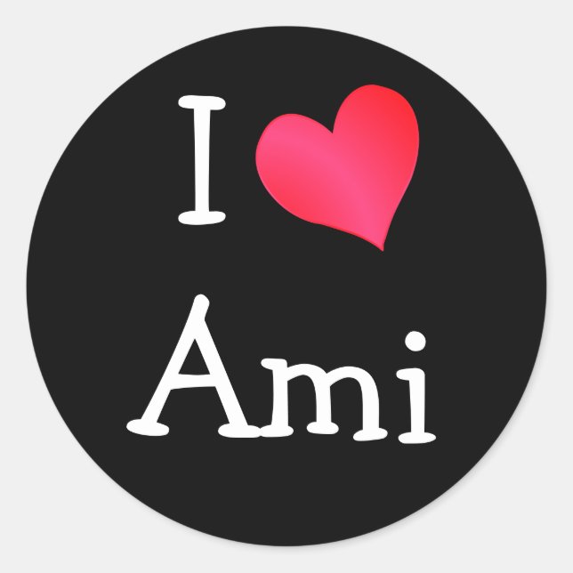 I Love Ami Classic Round Sticker (Front)