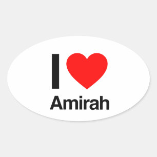 i love amirah oval sticker