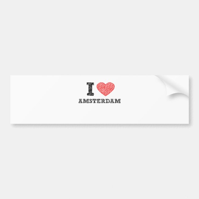 I Love Amsterdam Bumper Sticker (Front)