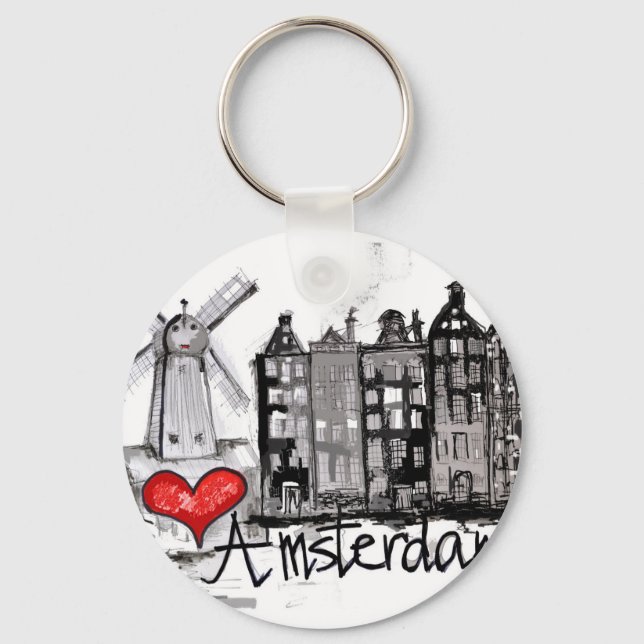 I love Amsterdam Keychain (Front)