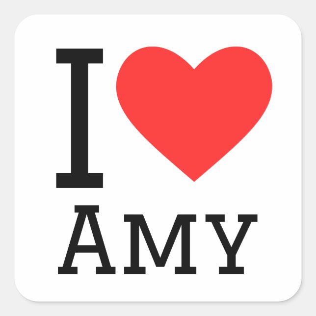 I love Amy  Square Sticker (Front)
