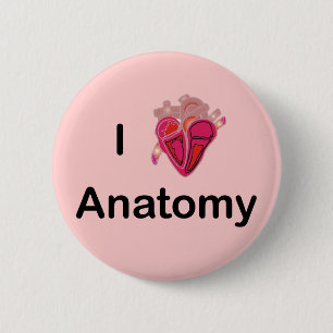 I Love Anatomy with human heart! 2 Inch Round Button