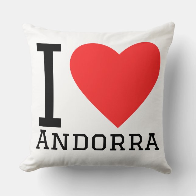 I love andorra square sticker throw pillow (Front)