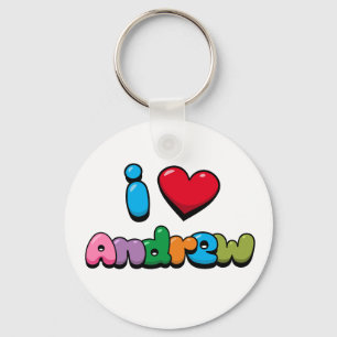 I Love Andrew Keychain