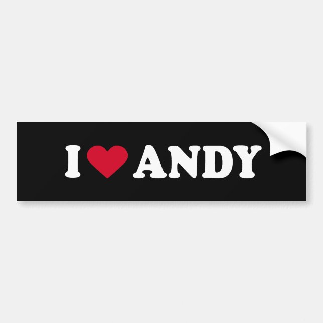 I LOVE ANDY BUMPER STICKER (Front)