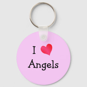 I Love Angels Keychain