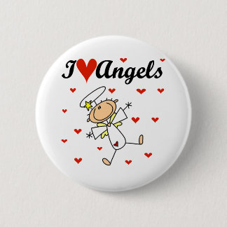 I Love Angels T-shirts and Gifts 2 Inch Round Button