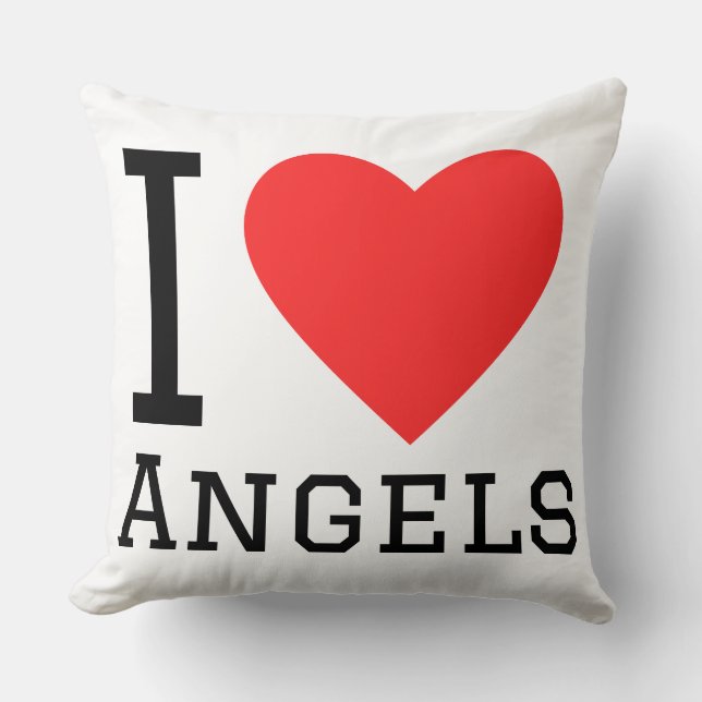 I love angels throw pillow (Front)