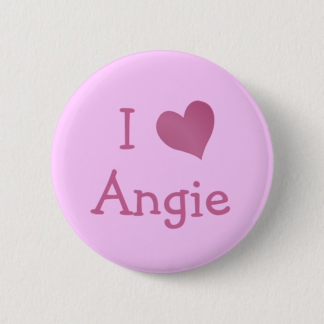 I Love Angie 2 Inch Round Button (Front)