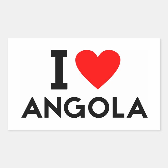 i love Angola country nation heart symbol text Sticker (Front)