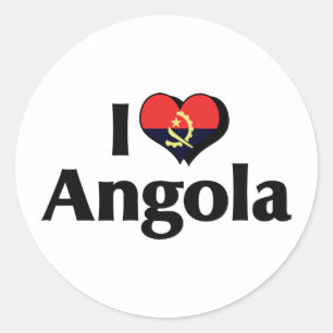 I Love Angola Flag Classic Round Sticker