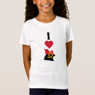 I Love Angola Vertical I Heart Angola Country Flag T-Shirt