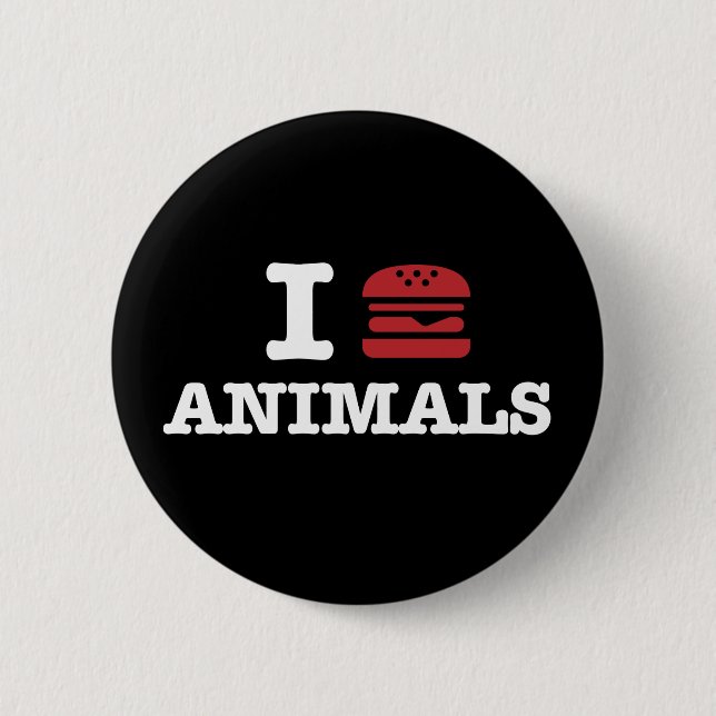 i love animals2 2 inch round button (Front)